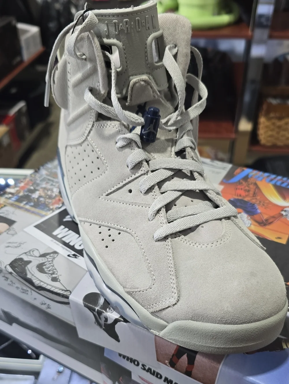 Jordan Men’s Suede High-Top Sneakers in Light Gray 6 Retro Georgetown